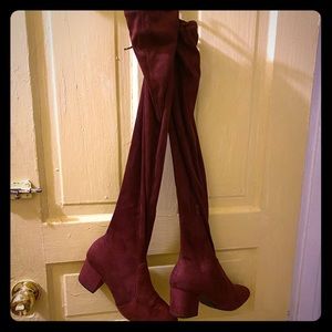 QUPID | Burgundy/Maroon thigh high boots
